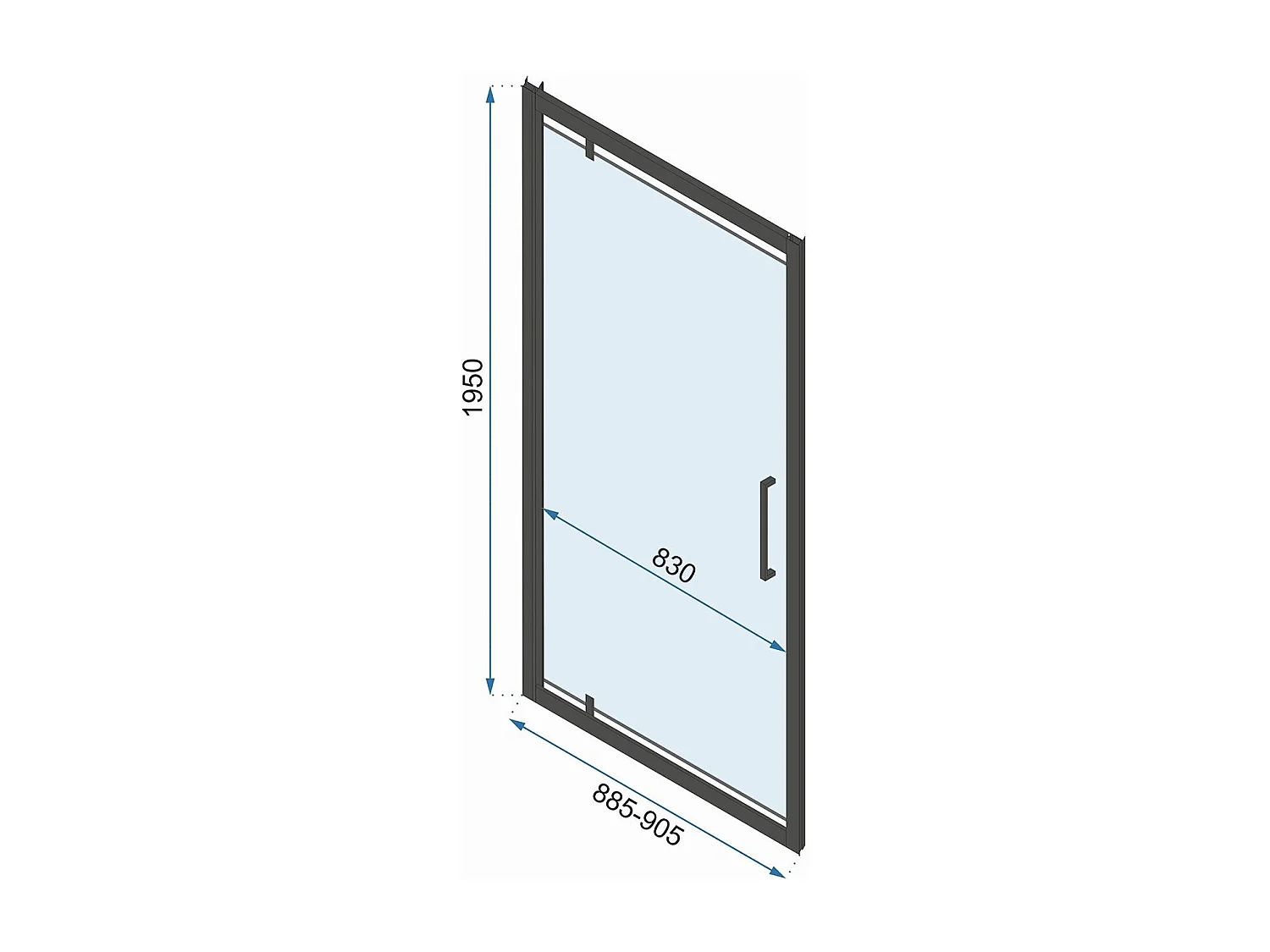 Rea RAPID SWING 100x100 brusekabine til væg, krom, 100X100X195CM
