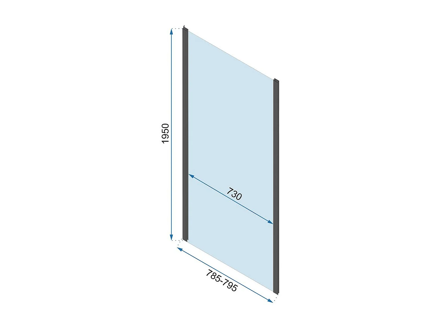 Rea RAPID SWING 100x100 brusekabine til væg, krom, 100X100X195CM
