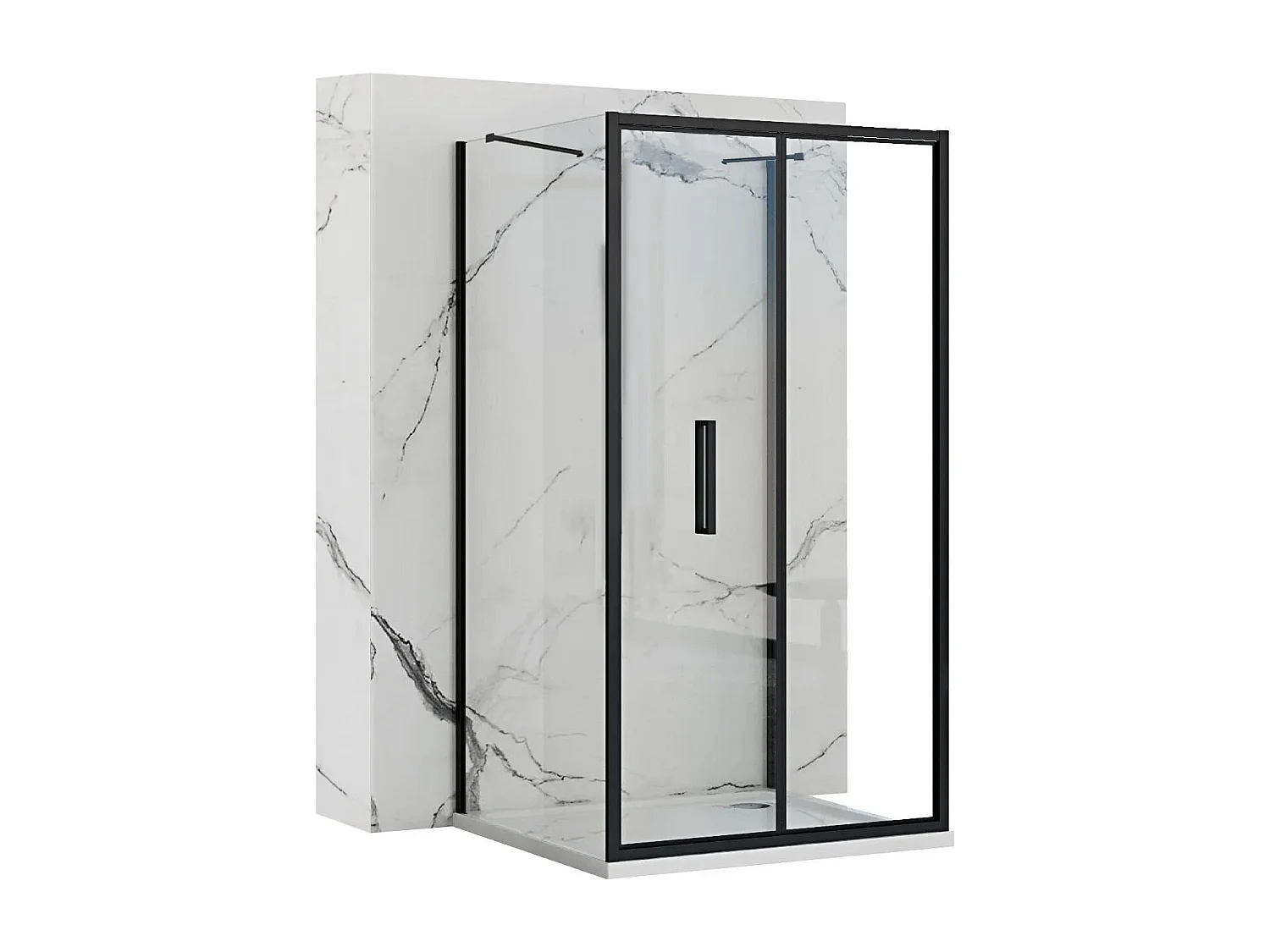 väggduschkabin Rea RAPID FOLD svart 90x100