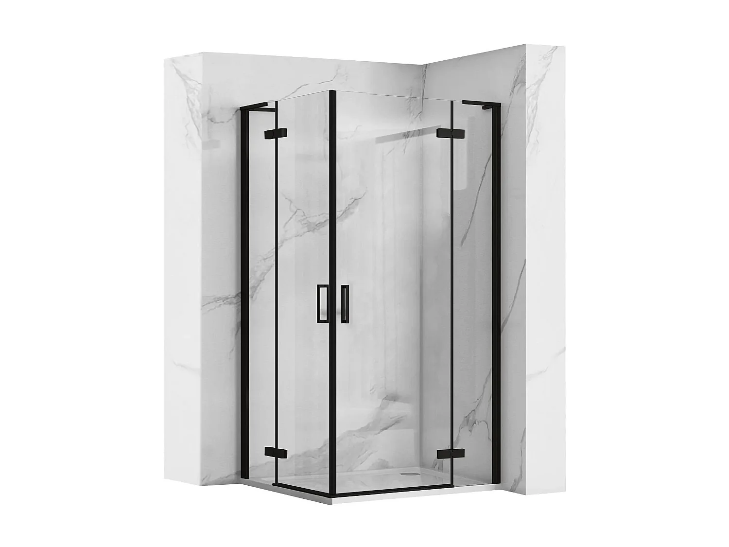 hörnduschkabin Rea HUGO DOUBLE svart 90x90