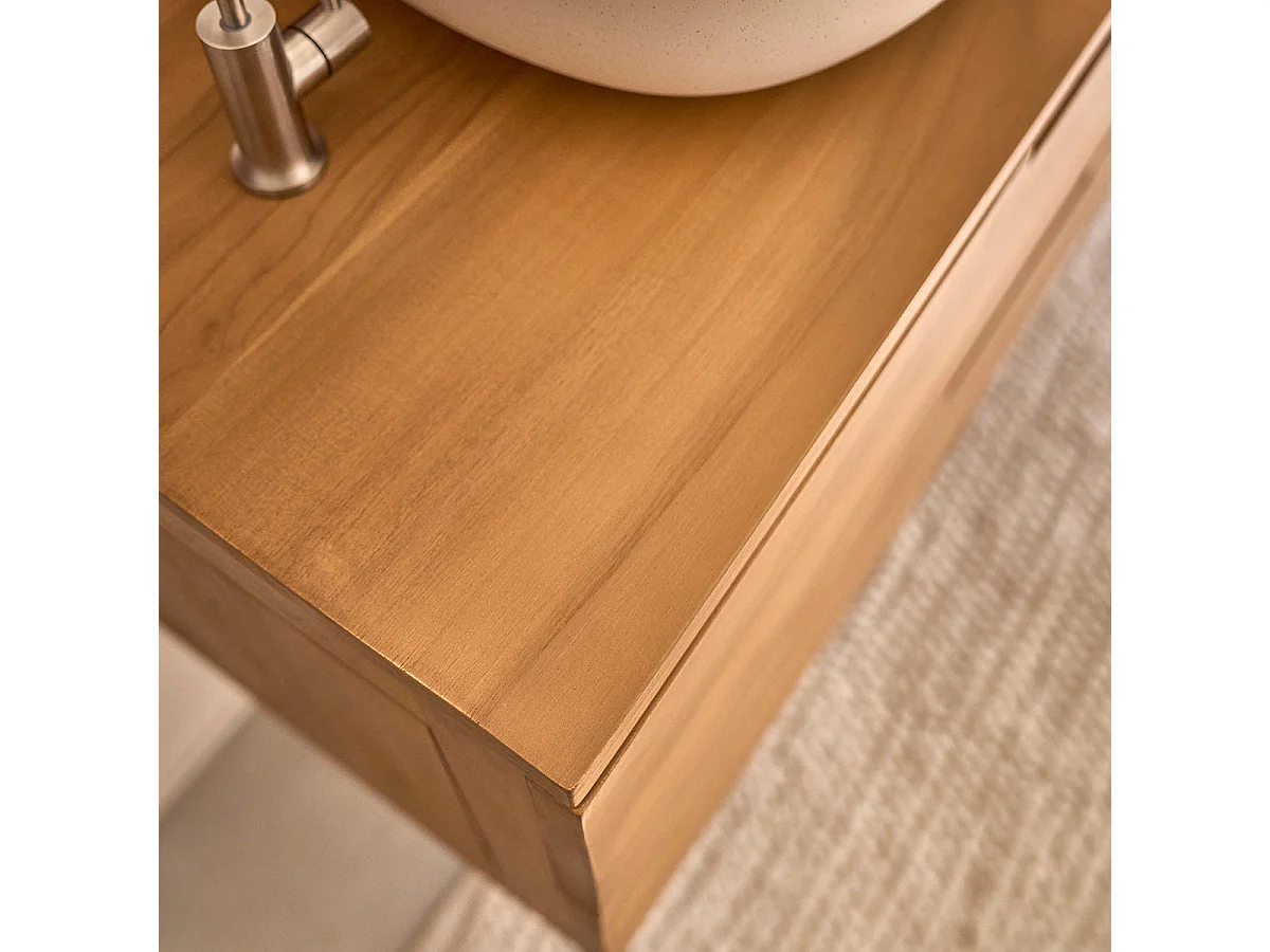 Meuble sous vasque en teck massif 80 cm