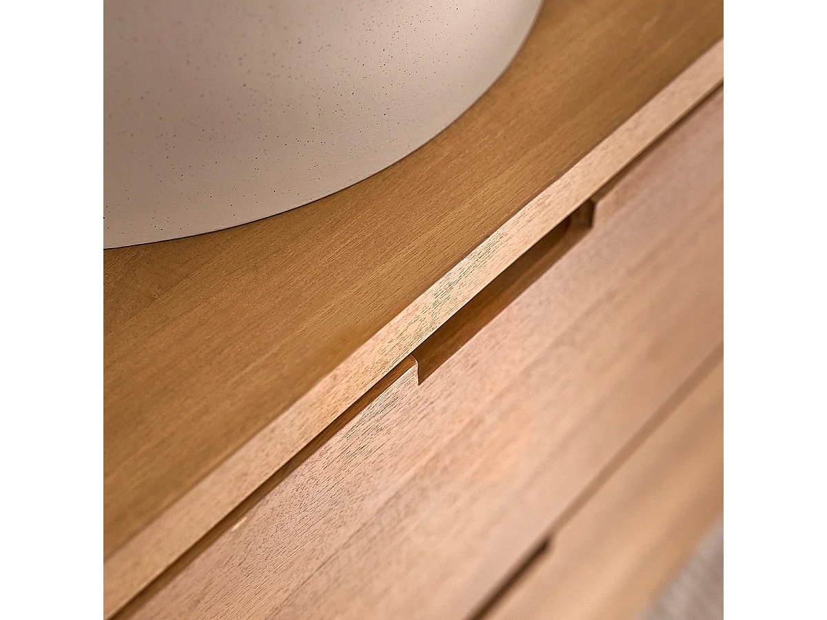 Mobile sottolavabo sospeso in teak massiccio 60 cm