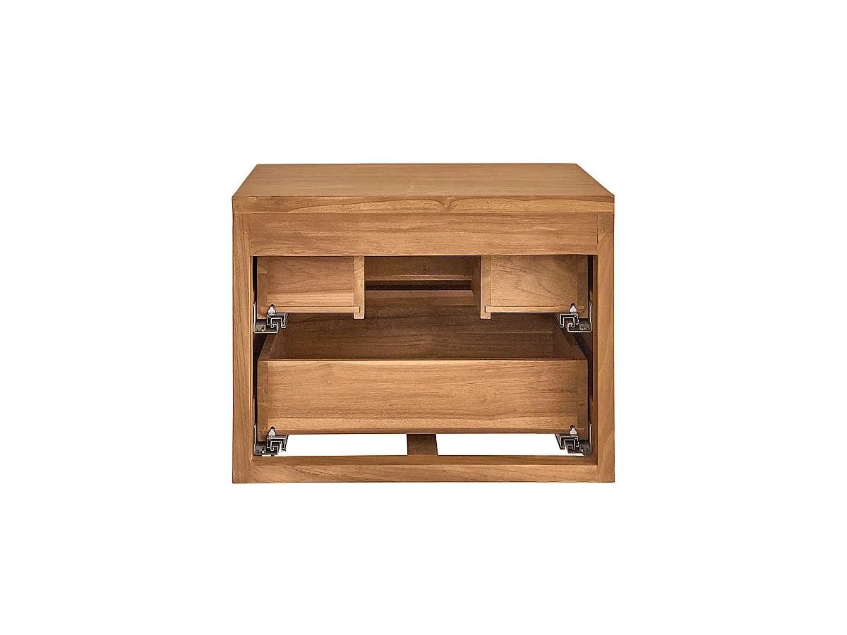 Mobile sottolavabo sospeso in teak massiccio 60 cm