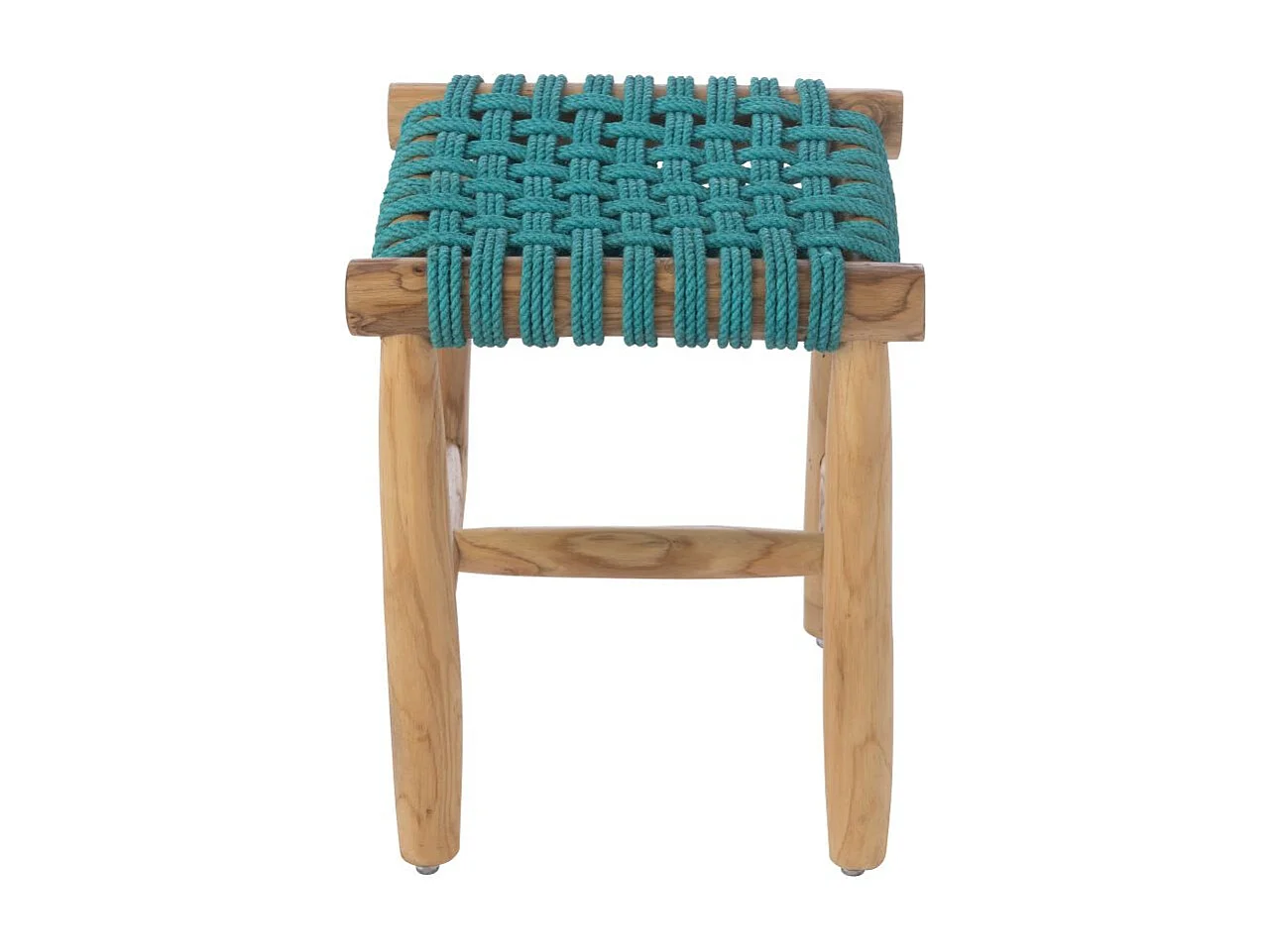 Tabouret en Teck "Erin" 45cm Turquoise