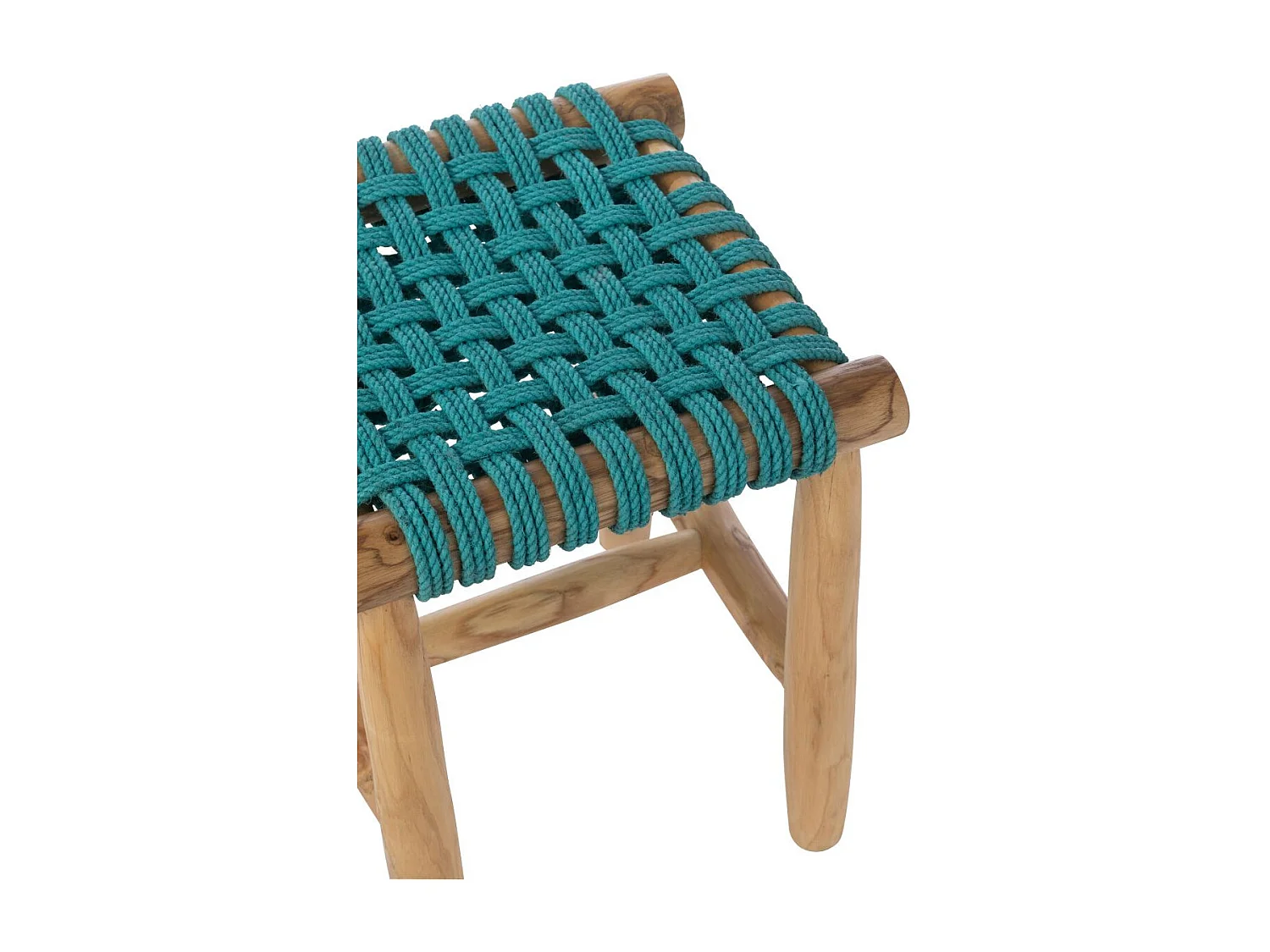 Tabouret en Teck "Erin" 45cm Turquoise