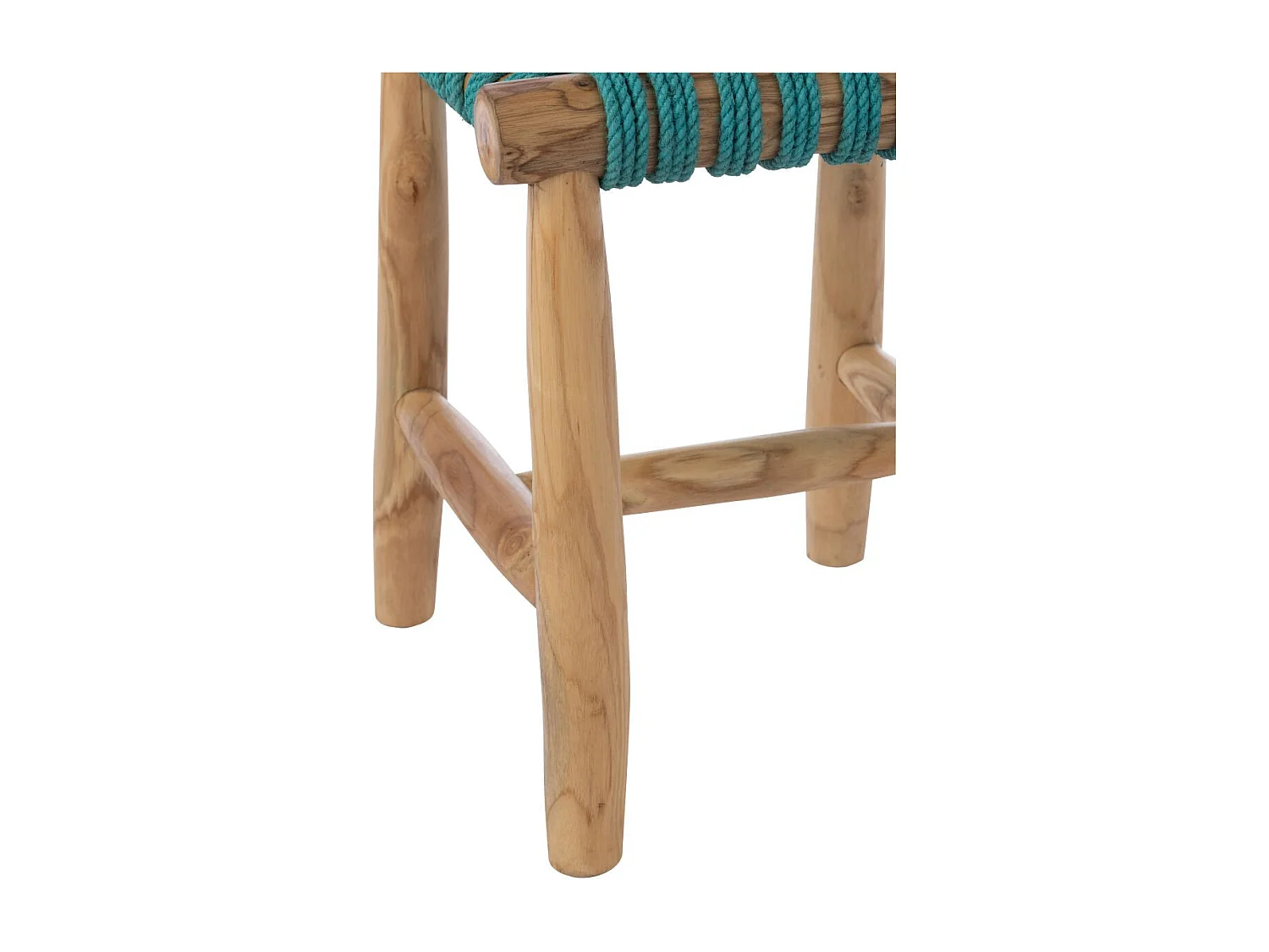 Tabouret en Teck "Erin" 45cm Turquoise