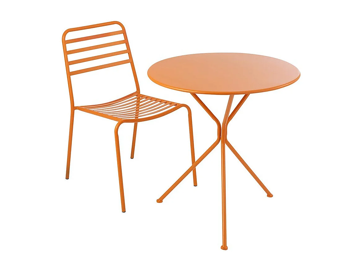 Table de Jardin en Métal "Tripod" 72cm Orange