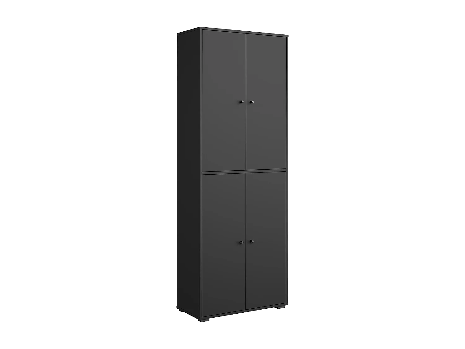 Meuble à chaussures haut et spacieux avec portes basculantes noir