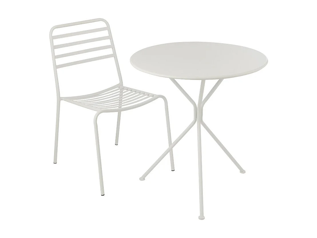 Table de Jardin en Métal "Tripod" 72cm Blanc