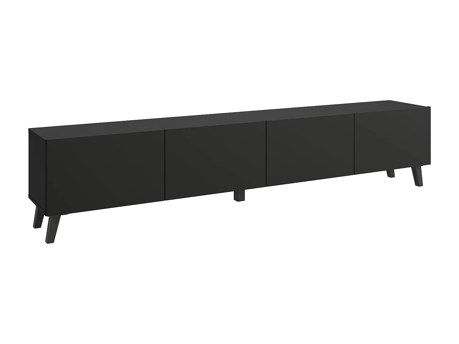Moderner 190 cm TV-Ständer auf schwarzen Graphitbeinen für Wohnzimmer - Aufbewahrungslösungen, Elegantes Design