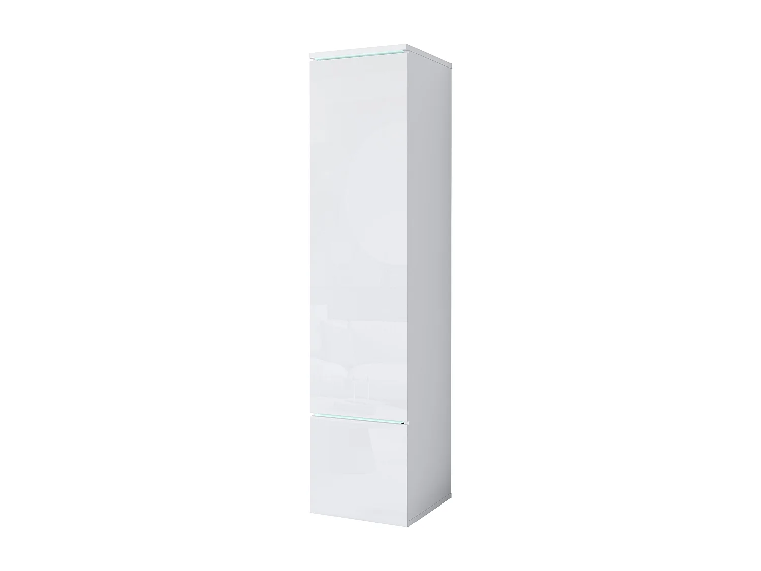 Vitrine haute moderne avec éclairage LED blanc / blanc brillant