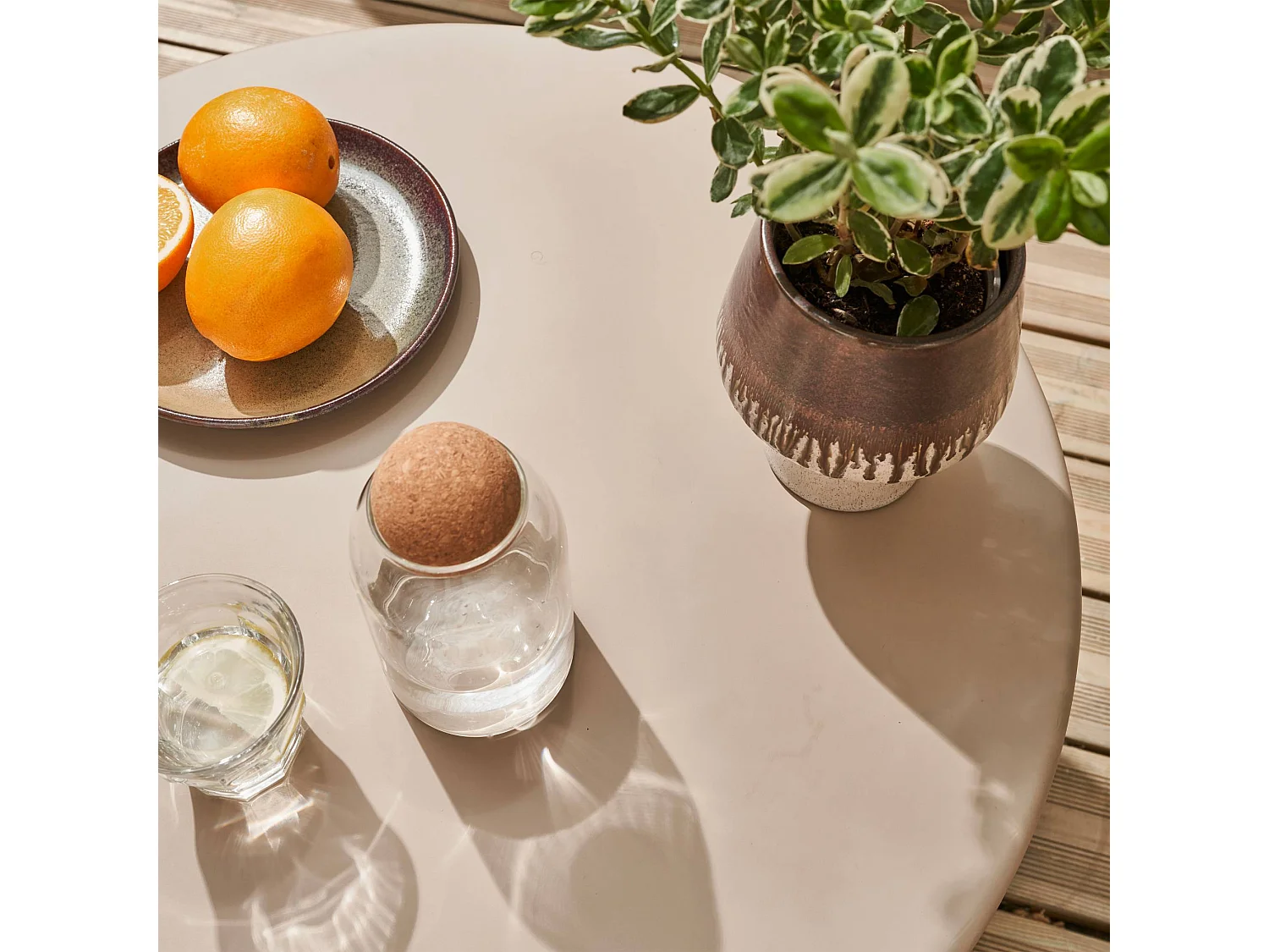 Salotto da giardino in corda, 4 posti, beige