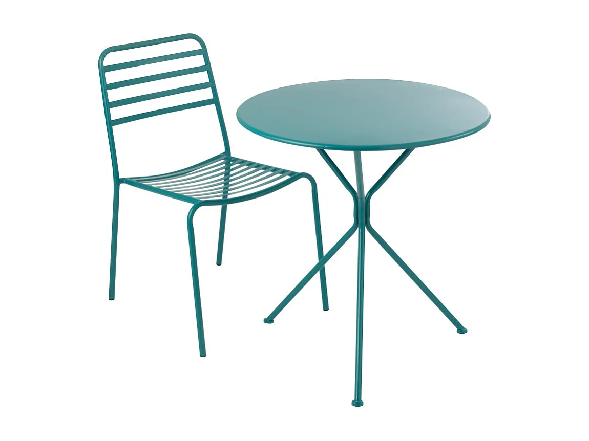 Table de Jardin en Métal "Tripod" 72cm Turquoise