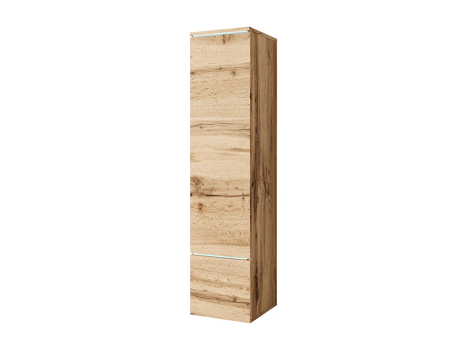 Vitrine haute moderne avec éclairage LED chêne wotan