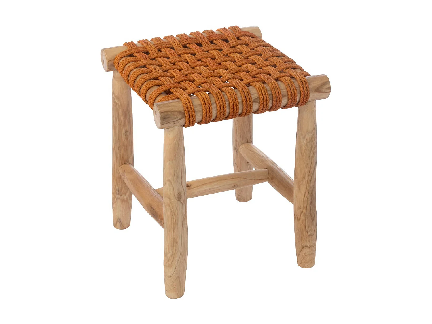 Tabouret en Teck "Erin" 45cm Orange