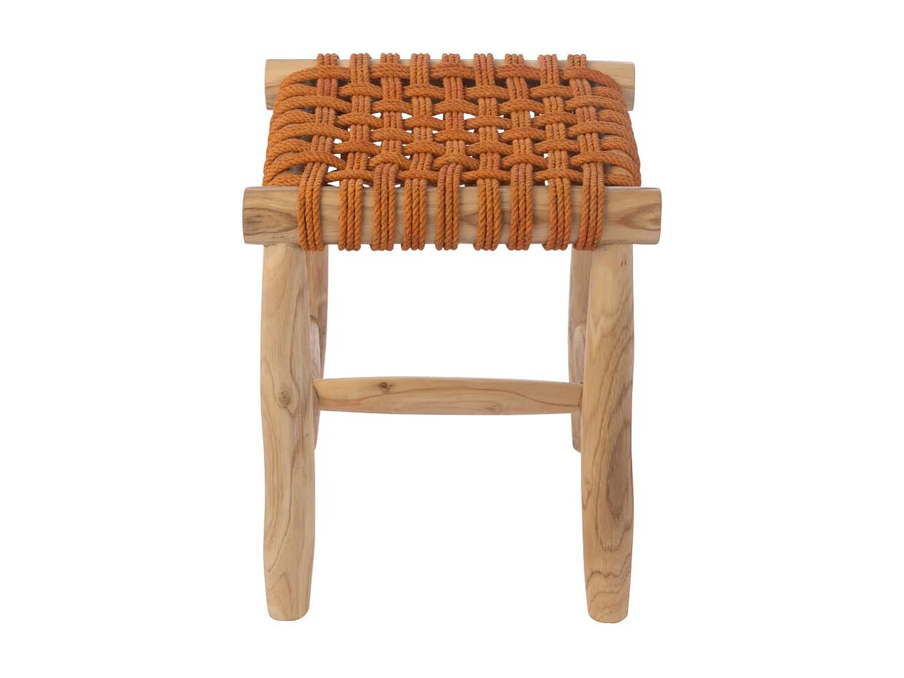 Tabouret en Teck "Erin" 45cm Orange