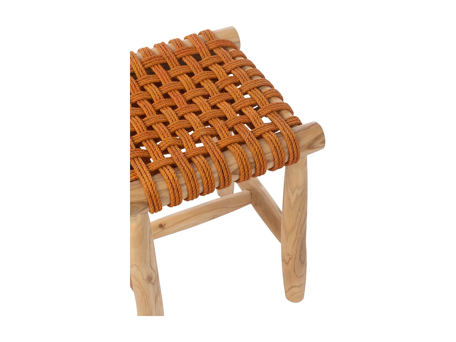 Tabouret en Teck "Erin" 45cm Orange