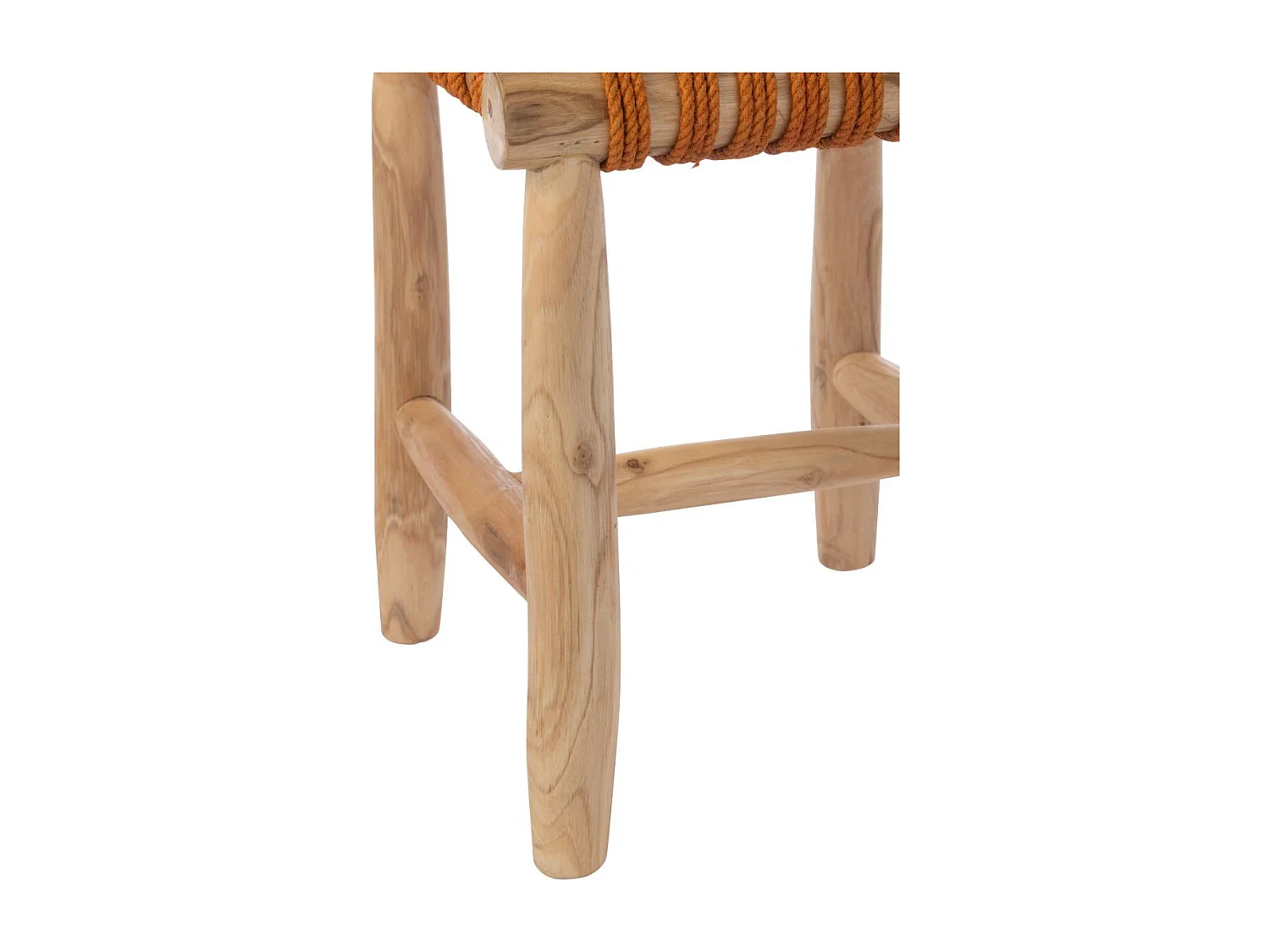Tabouret en Teck "Erin" 45cm Orange