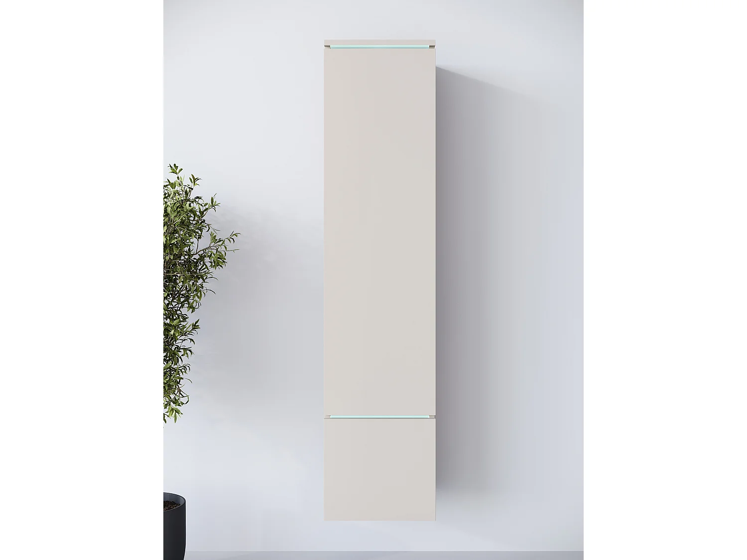 Vitrine haute moderne avec éclairage LED beige cachemire
