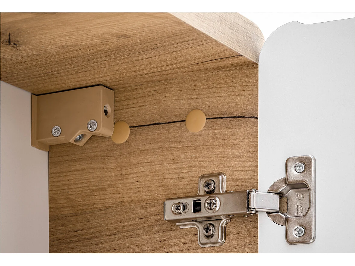Bathroom Mirror Cabinet Mirrored Unit 400mm Wall Hung Narrow Slim Storage Oak Effect Aruba