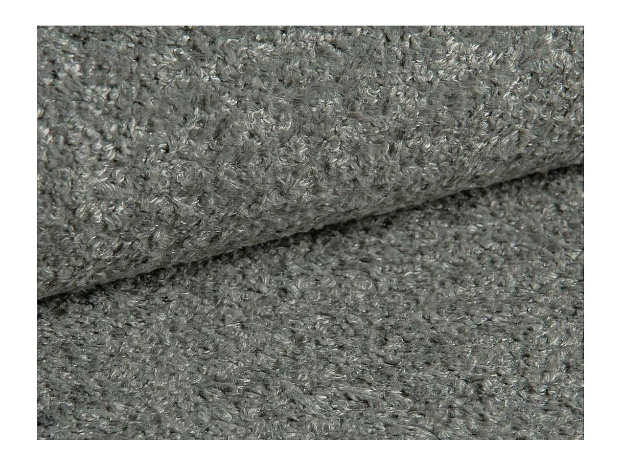 Canapé d'angle convertible 5 places réversible en tissu bouclette gris anthracite KIARA