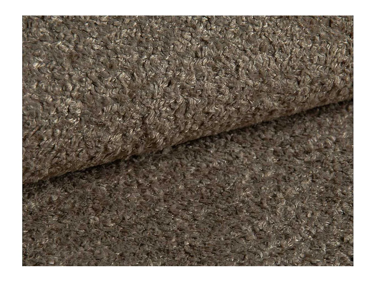 Canapé d'angle convertible 5 places réversible en tissu bouclette marron KIARA