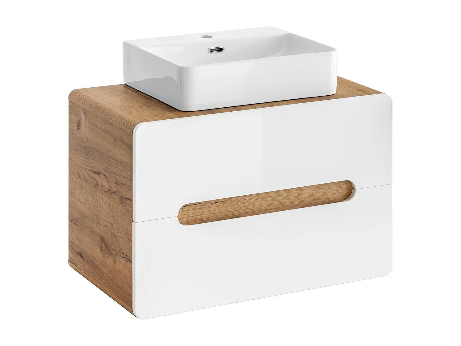 Bathroom Cabinets Furniture Set Wall Hung 800mm Vanity Unit Countertop Sink Basin Storage Cabinets White Gloss Oak Aruba