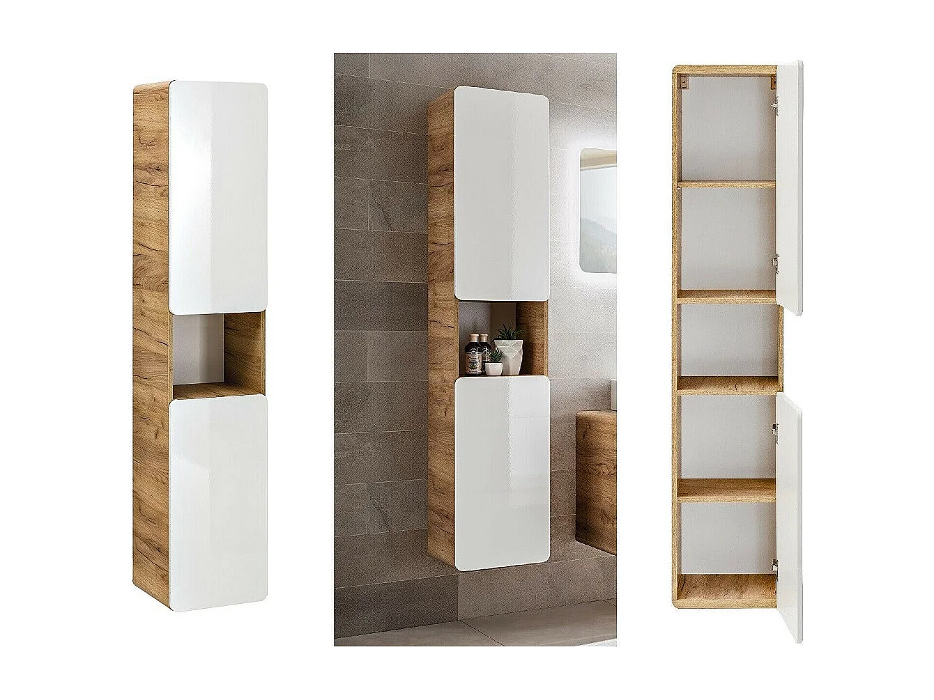 Bathroom Cabinets Furniture Set Wall Hung 800mm Vanity Unit Countertop Sink Basin Storage Cabinets White Gloss Oak Aruba