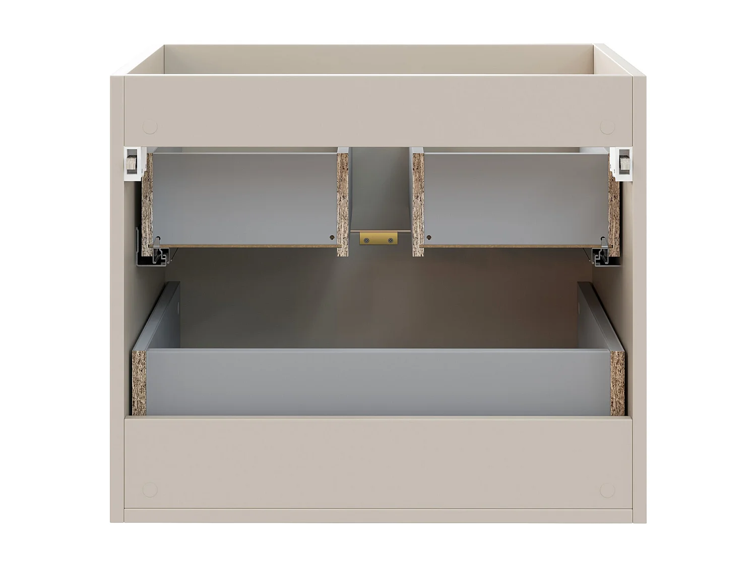 Bathroom Vanity Unit with Sink 600mm Beige Wall Cabinet Floating 2 Drawer Cashmere Storage Dalia