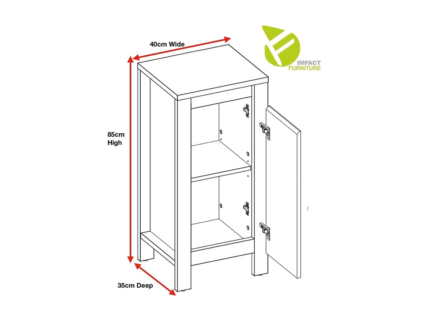 Small Bathroom Cabinet 400mm Freestanding 40cm Floor Base Unit Slim Storage Cupboard Oak Effect Classic