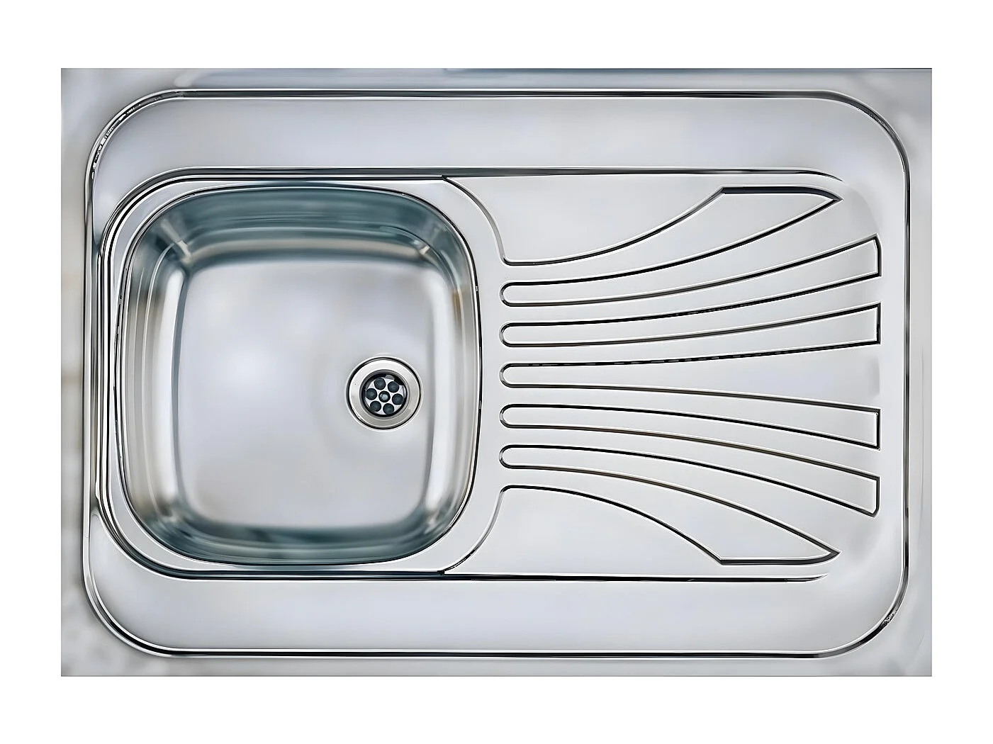 Kitchen Sink Single Bowl Sit On with Drainer Stainless Steel 800 x 600 mm Prima