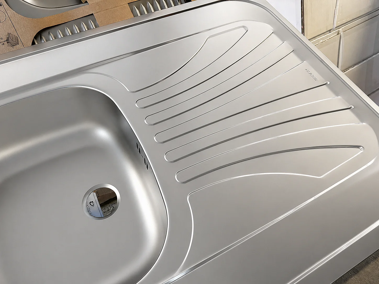 Kitchen Sink Single Bowl Sit On with Drainer Stainless Steel 800 x 600 mm Prima