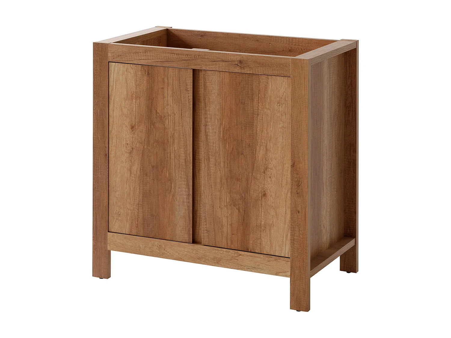 Freestanding Bathroom Vanity Unit 800mm Sink Cabinet with Basin Oak Effect Floor Storage Classic