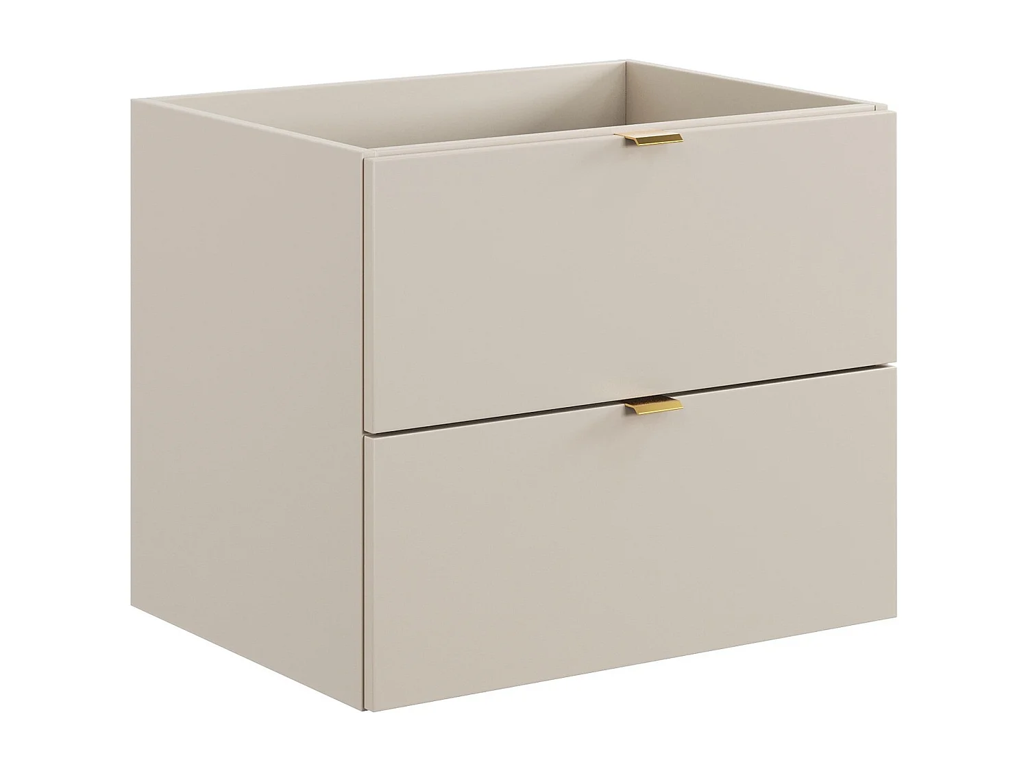 Bathroom Vanity Unit 600mm Beige Wall Cabinet Floating 2 Drawer Cashmere Storage Dalia