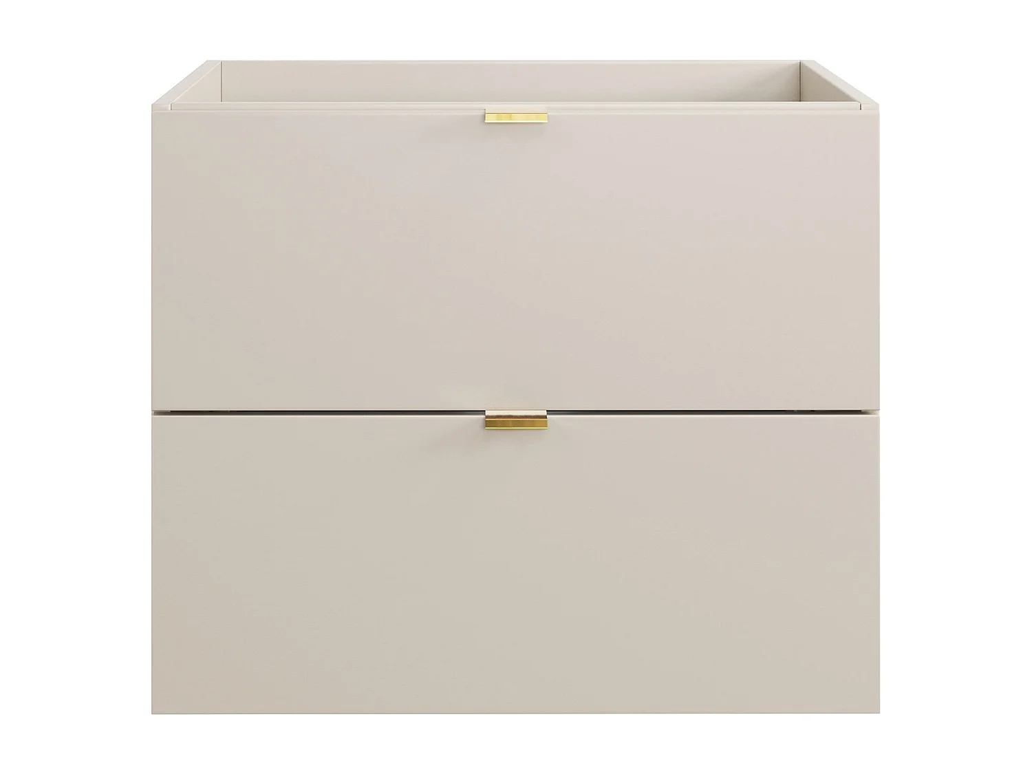 Bathroom Vanity Unit 600mm Beige Wall Cabinet Floating 2 Drawer Cashmere Storage Dalia
