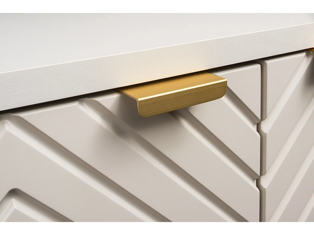 Vanity Unit with Basin 600mm Wall Hung Bathroom Sink Cabinet Fluted Beige Cashmere Modern Cara