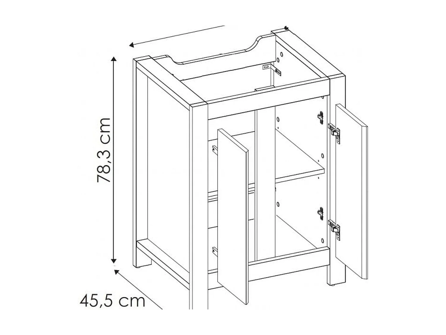 Freestanding Bathroom Vanity Unit 600mm Cabinet Under Sink Floor Unit 60cm Classic Oak