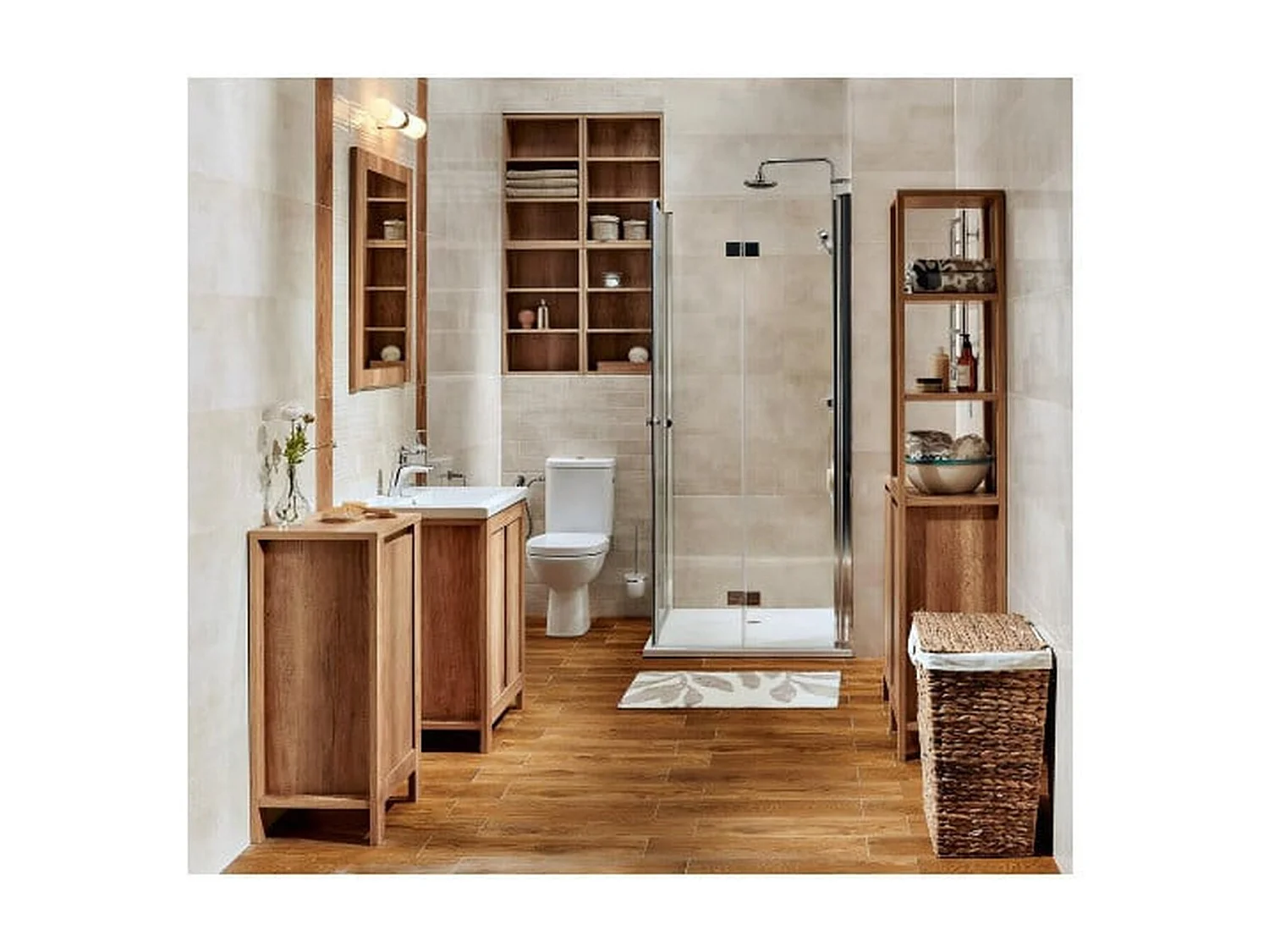 Freestanding Bathroom Vanity Unit 600mm Cabinet Under Sink Floor Unit 60cm Classic Oak