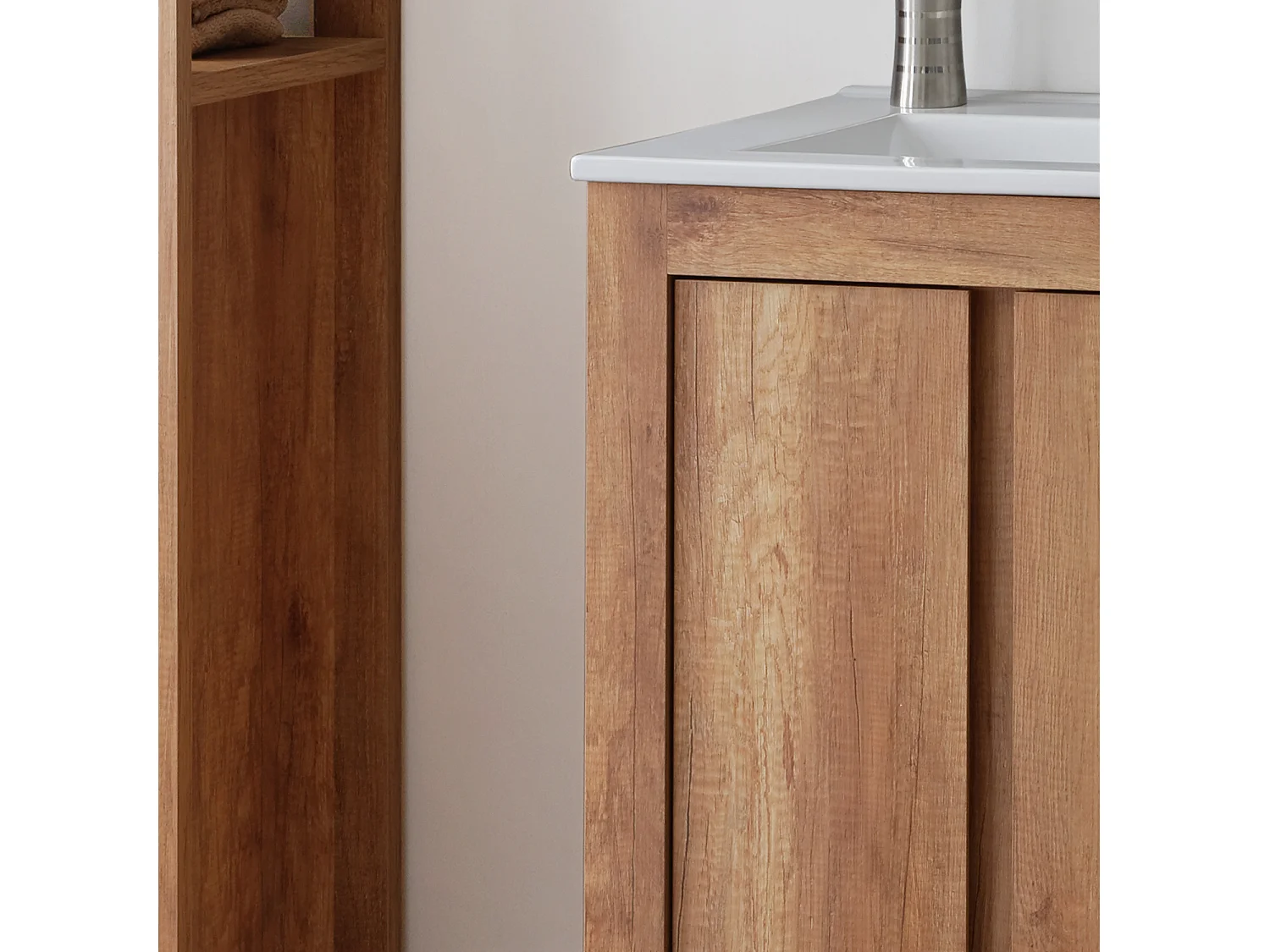 Freestanding Bathroom Vanity Unit 600mm Cabinet Under Sink Floor Unit 60cm Classic Oak