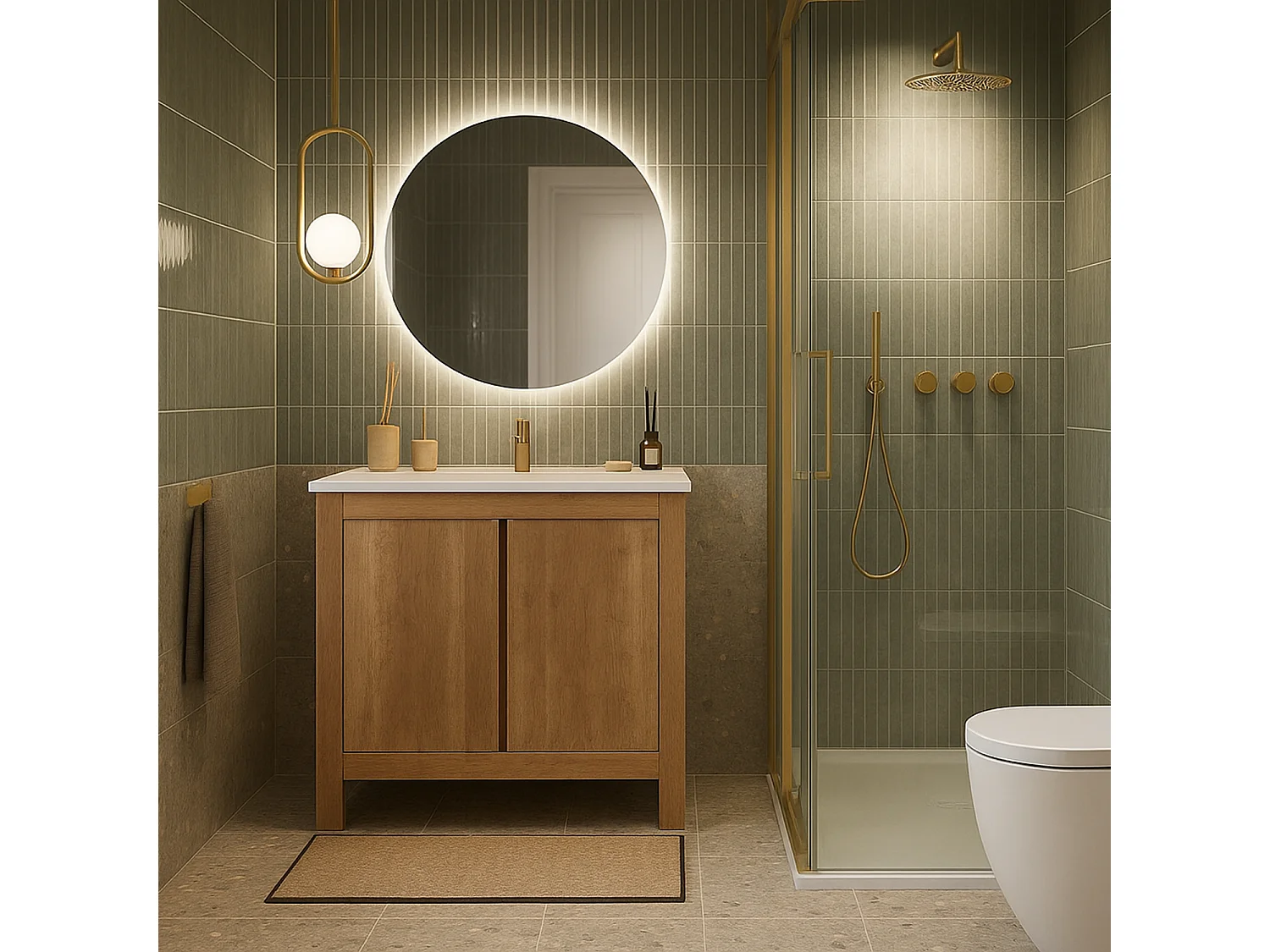 Freestanding Bathroom Vanity Unit 600mm Cabinet Under Sink Floor Unit 60cm Classic Oak