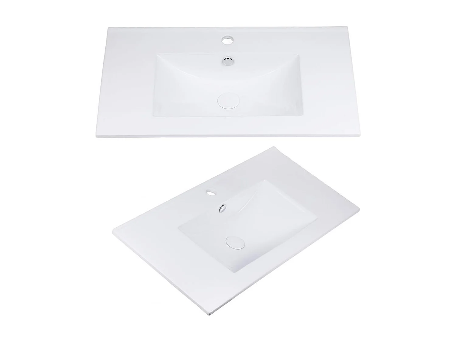 Bathroom Vanity Unit with Sink Basin 800mm Modern Wall Hung Cabinet Herringbone Beige Cara