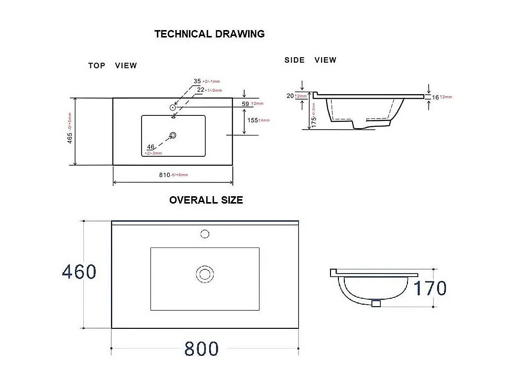 Bathroom Vanity Unit with Sink Basin 800mm Modern Wall Hung Cabinet Herringbone Beige Cara
