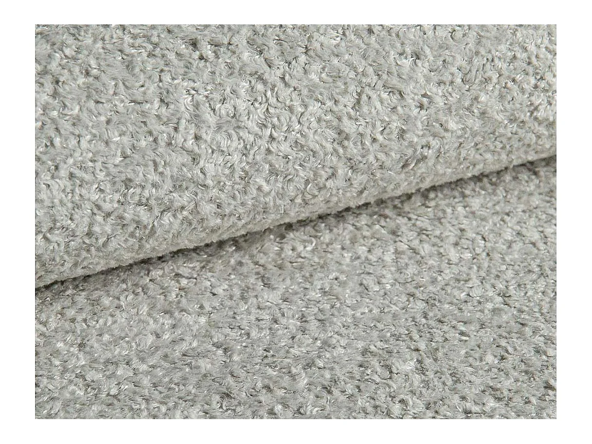 Canapé d'angle convertible 5 places réversible en tissu bouclette gris clair KIARA