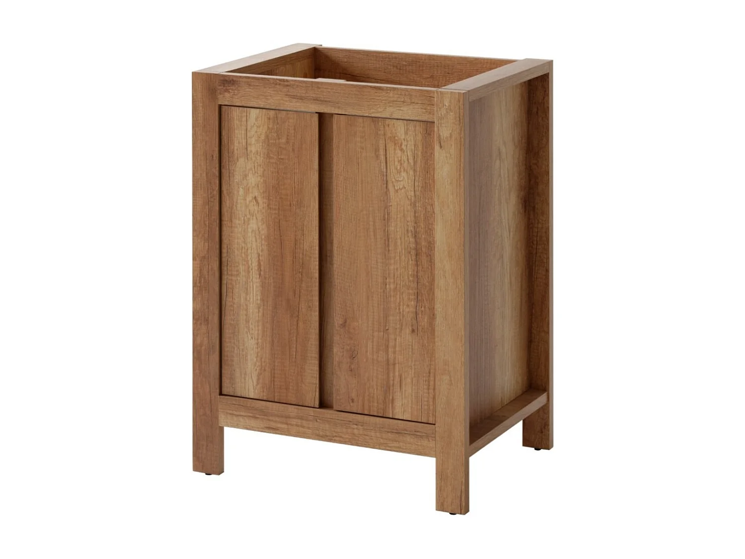 Freestanding Bathroom Vanity Unit 600mm Sink Cabinet with Basin Oak Effect Storage Classic