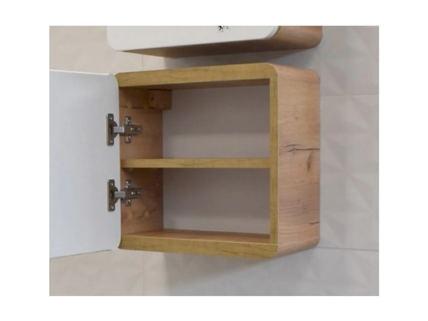 Small Bathroom Cabinet Wall Mounted Cube Unit Set of 3 Floating Shelf Boxes White Gloss Oak Designer Aruba