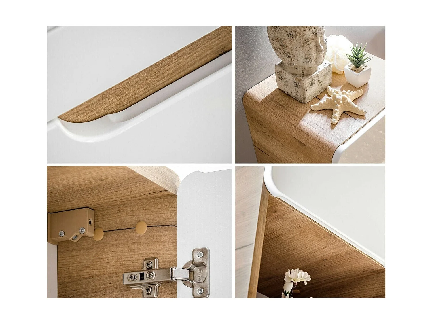 Small Bathroom Cabinet Wall Mounted Cube Unit Set of 3 Floating Shelf Boxes White Gloss Oak Designer Aruba