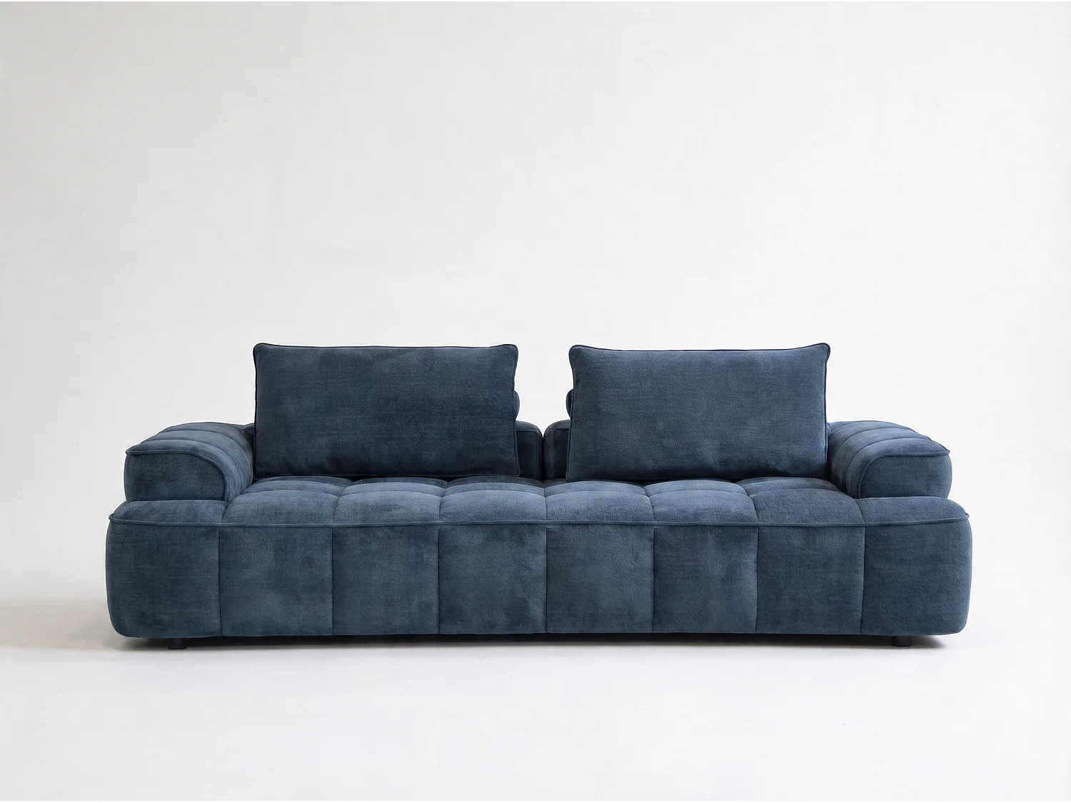 Modernes 3-Sitzer Blaues Stoffsofa mit Breiten Armlehnen - MIMO