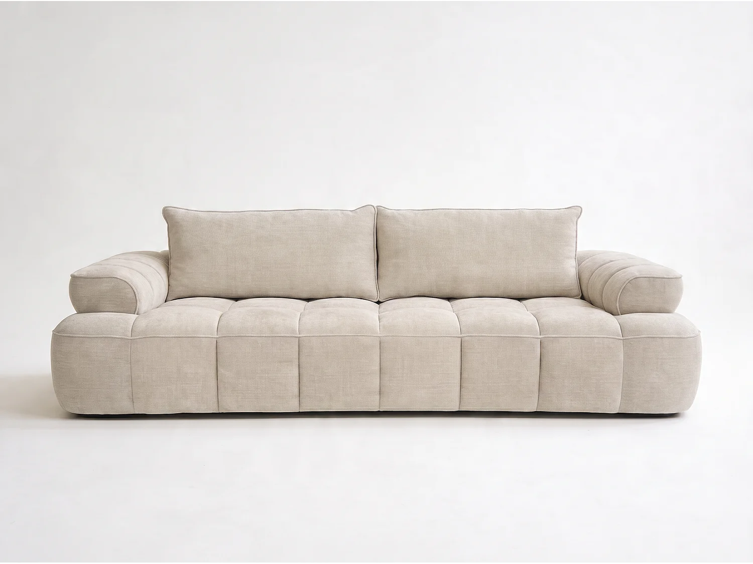 Modernes 3-Sitzer Blaues Stoffsofa mit Breiten Armlehnen - MIMO