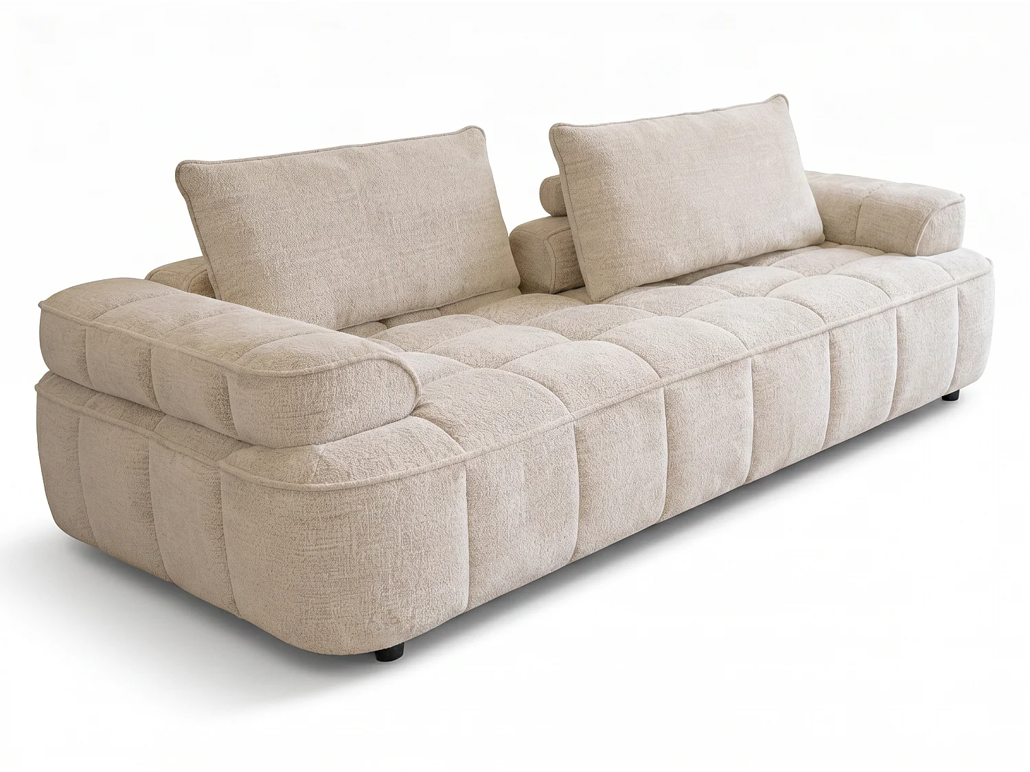 Modernes 3-Sitzer Blaues Stoffsofa mit Breiten Armlehnen - MIMO