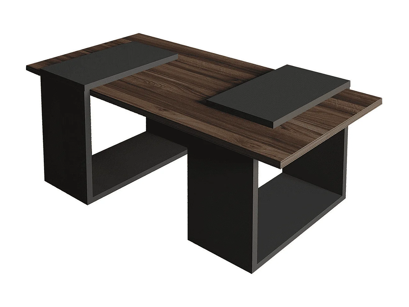 Tavolino decorativo noce e grigio antracite L90 cm - ELSY